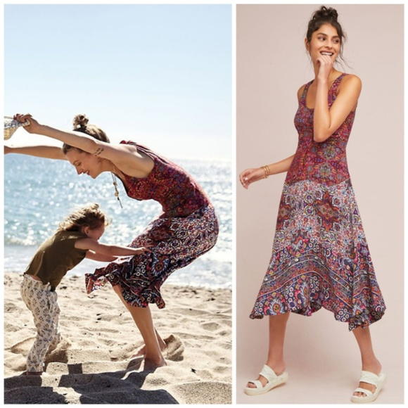 Anthropologie Maeve Floral Boho Violette Dress 4 - Picture 4 of 4